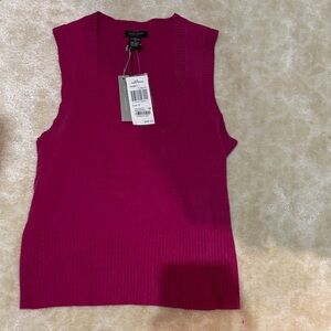 Only Mine Fuchsia Cashmere Sleeveless Top